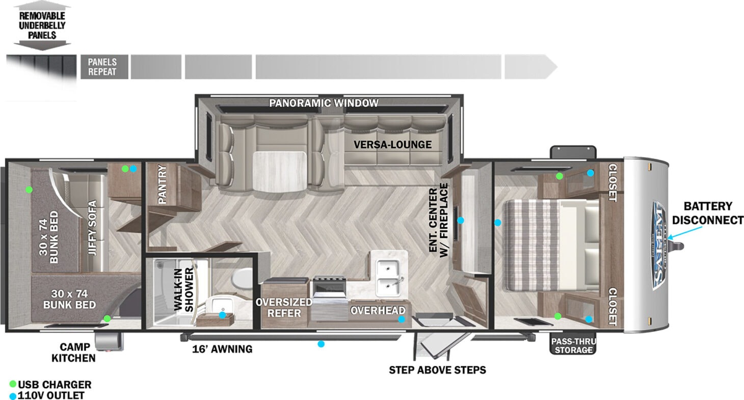 Floor plan of Forest River Salem 273QBXL
