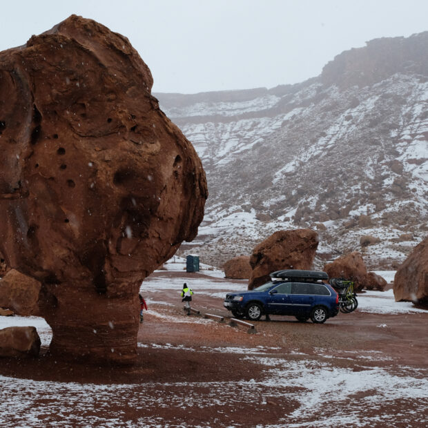 Retracing our newlywed road trip 15 years later with a bigger car, 3 kids, and a lot more snow