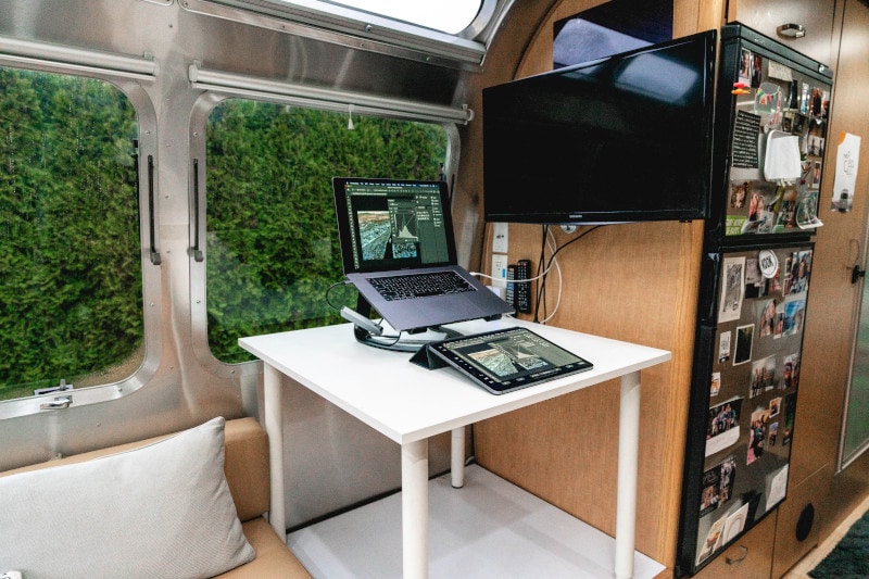 desk station in an rv